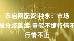 乐启网配资 种永：市场阶段分歧延续 量能不缩行情不止